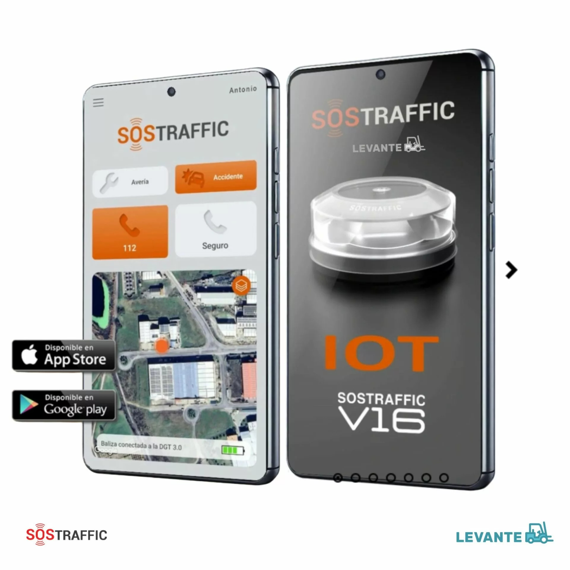 Baliza V16 con Geolocalización Homologada por la DGT - SOSTRAFFIC - Imagen 2