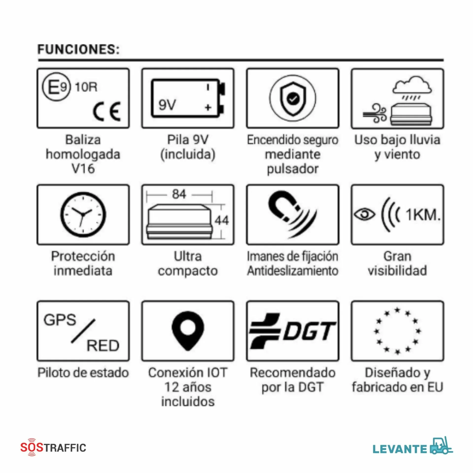 Baliza V16 con Geolocalización Homologada por la DGT - SOSTRAFFIC - Imagen 3